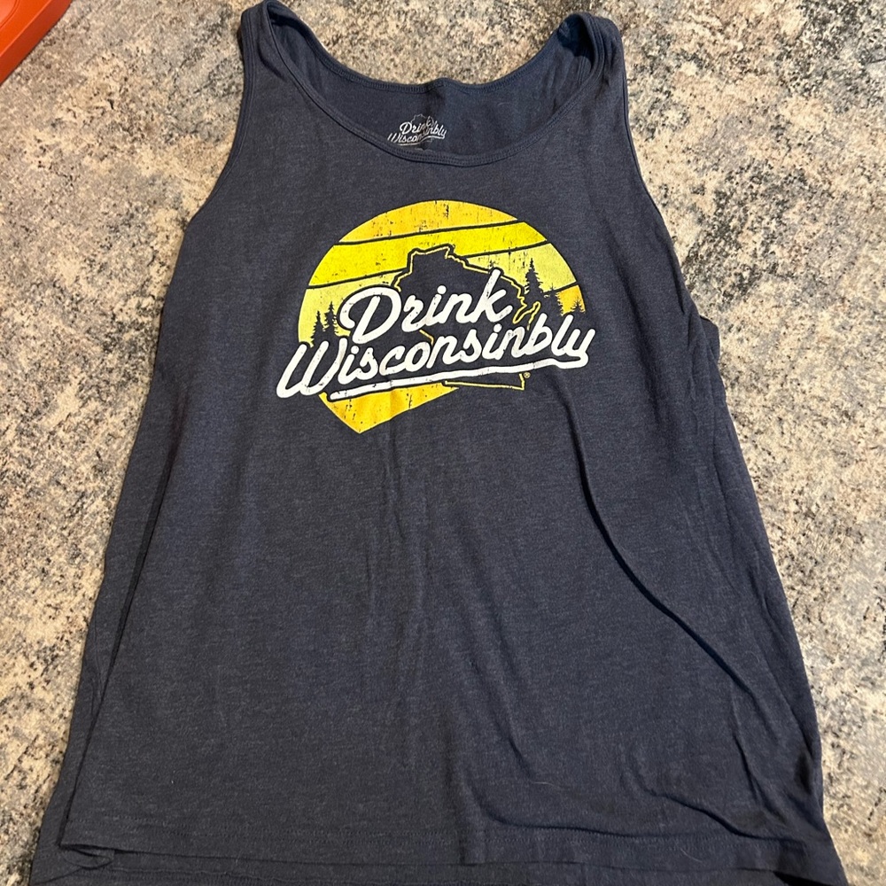 Navy Tank Top drink Wisconsin